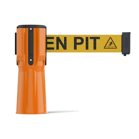 Retractable Belt Barrier Cone Mount Orange Case 7.5ftOpen...Belt